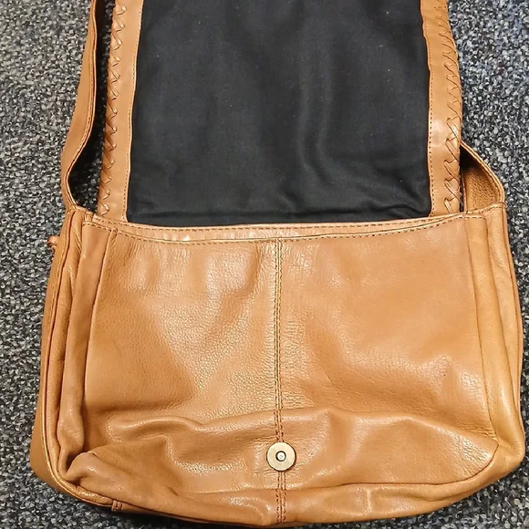 Liz Claiborne Tan Leather Messenger Bag - Picture 2 of 11